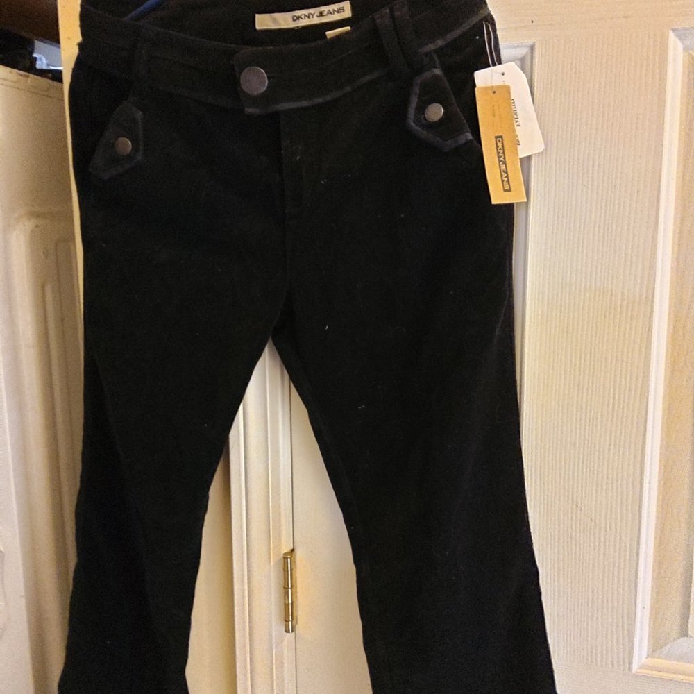 Ladies jeans.  DKNY size 8 black velour.